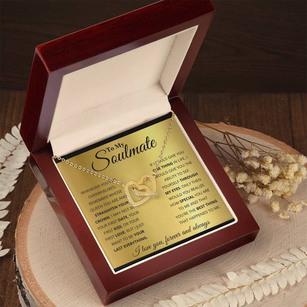 To My Soulmate, You_re The BEst Thing That Happened To Me - Interlocking Hearts Necklace