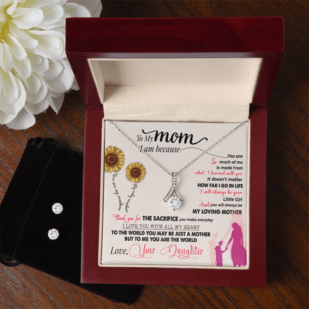To My Mom, Thank You For Everything - Alluring Beauty Necklace and Earring Set