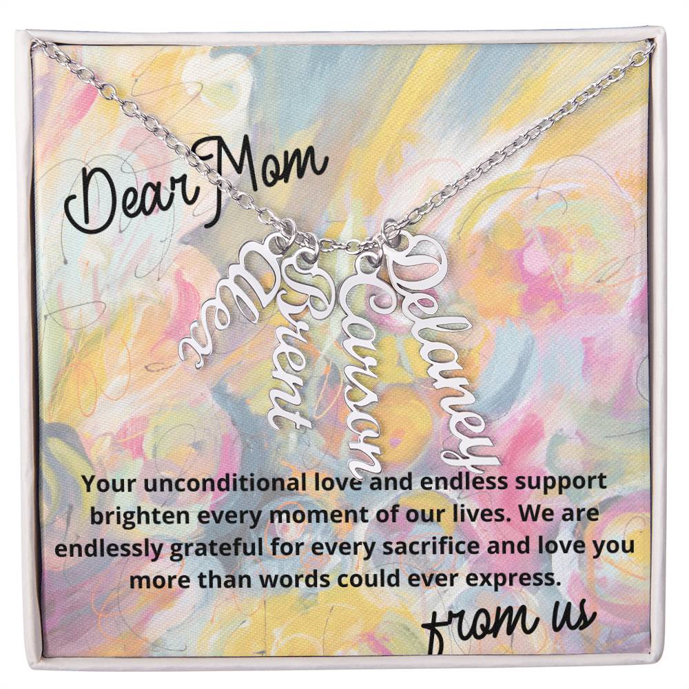 Mom's Favorite Necklace with two, three or four names of loved ones - Personalized! | Mother's Day or Birthdays