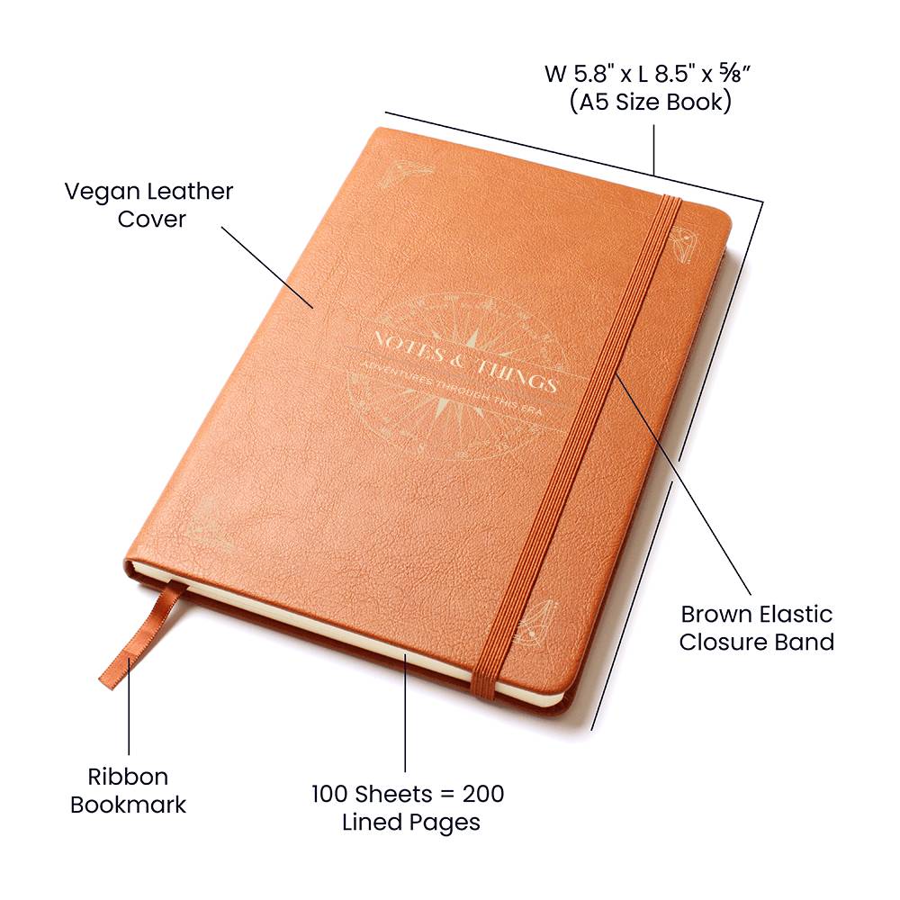 Notes & Things from the Adventures in this Era - Leather Cover Journal