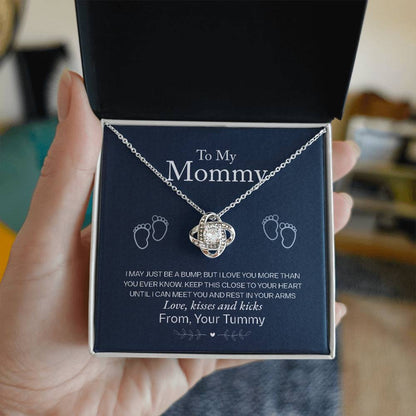 To My Mommy, Love From Your Tummy - Love Knot Necklace