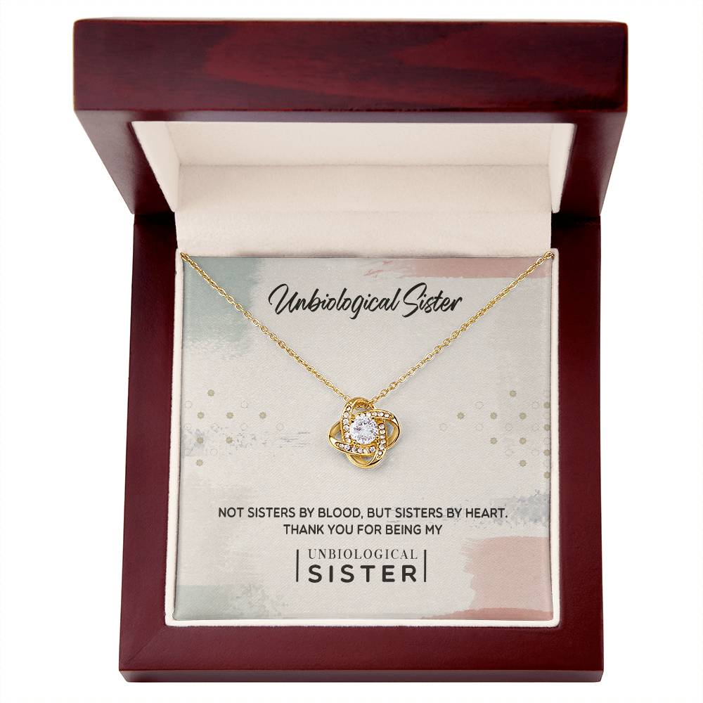 To My Unbiological Sister, Thank You - Love Knot Necklace