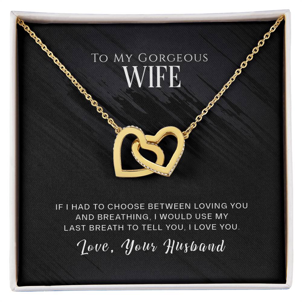 To My Wife, I Love You - Interlocking Hearts Necklace