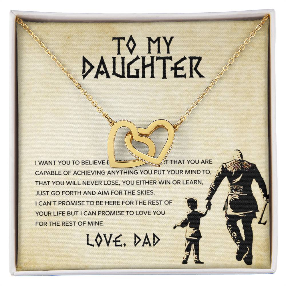 To My Daughter, You Will Never Lose - Interlocking Hearts Necklace