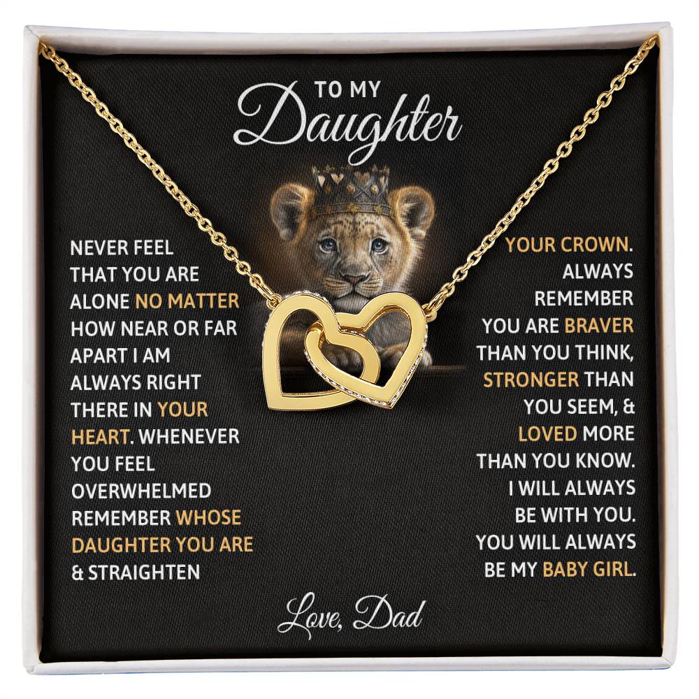 To My Daughter, You Will Always Be My Baby Girls - Interlocking Hearts Necklace