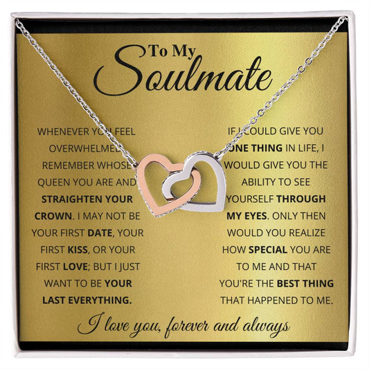 To My Soulmate, You_re The BEst Thing That Happened To Me - Interlocking Hearts Necklace