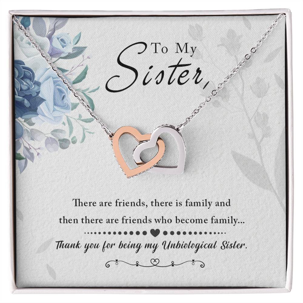 To My Sister, Thank You For Everything - Interlocking Hearts Necklace