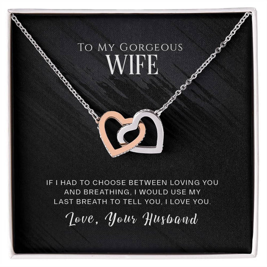 To My Wife, I Love You - Interlocking Hearts Necklace