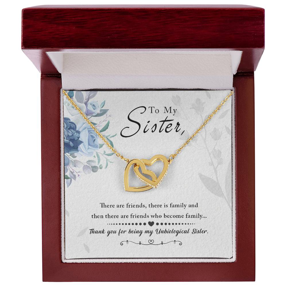 To My Sister, Thank You For Everything - Interlocking Hearts Necklace