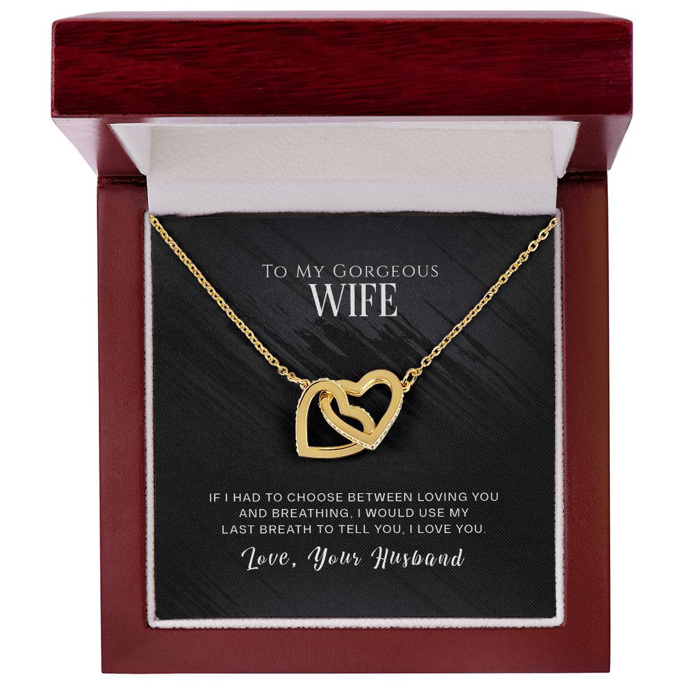 To My Wife, I Love You - Interlocking Hearts Necklace