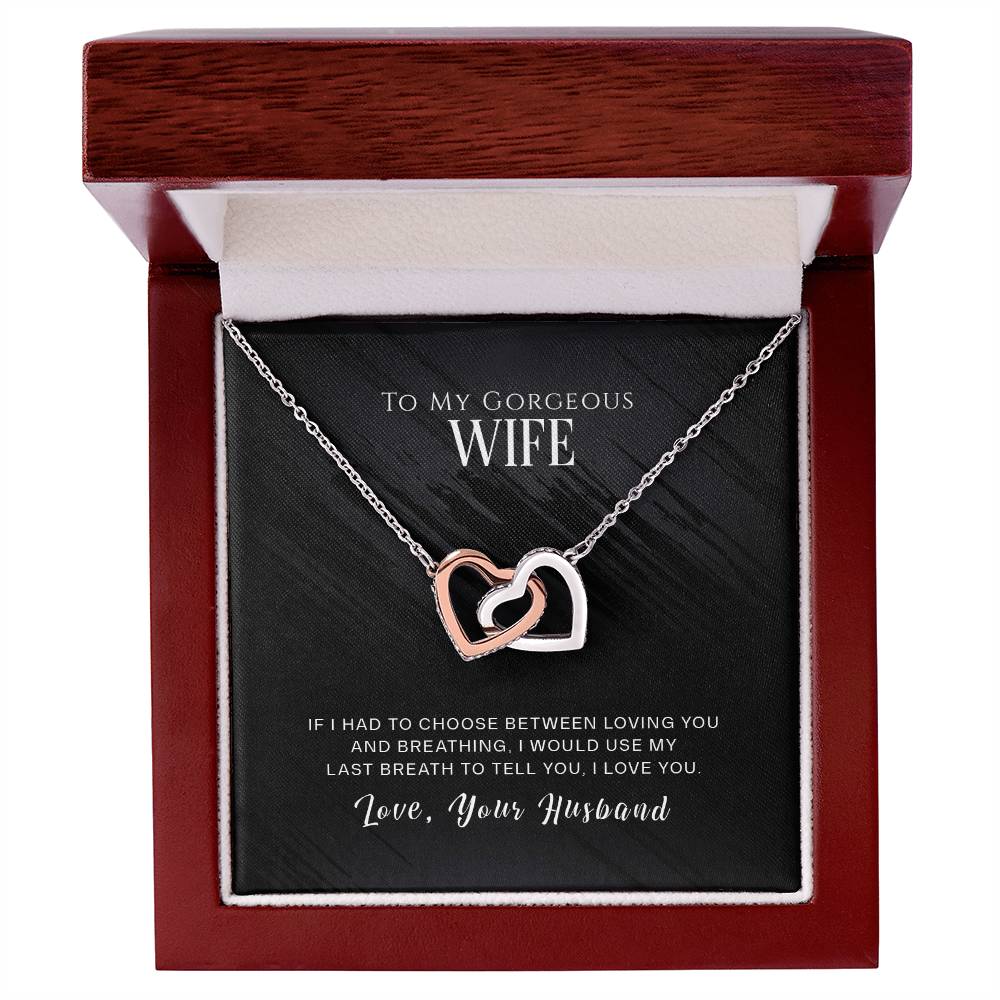 To My Wife, I Love You - Interlocking Hearts Necklace