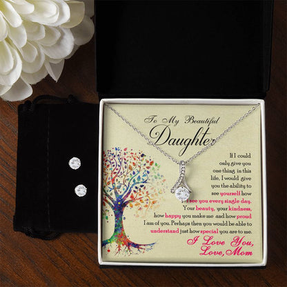 To My Beautiful Daughter, You Are Special To Me - Alluring Beauty Necklace and Earring Set