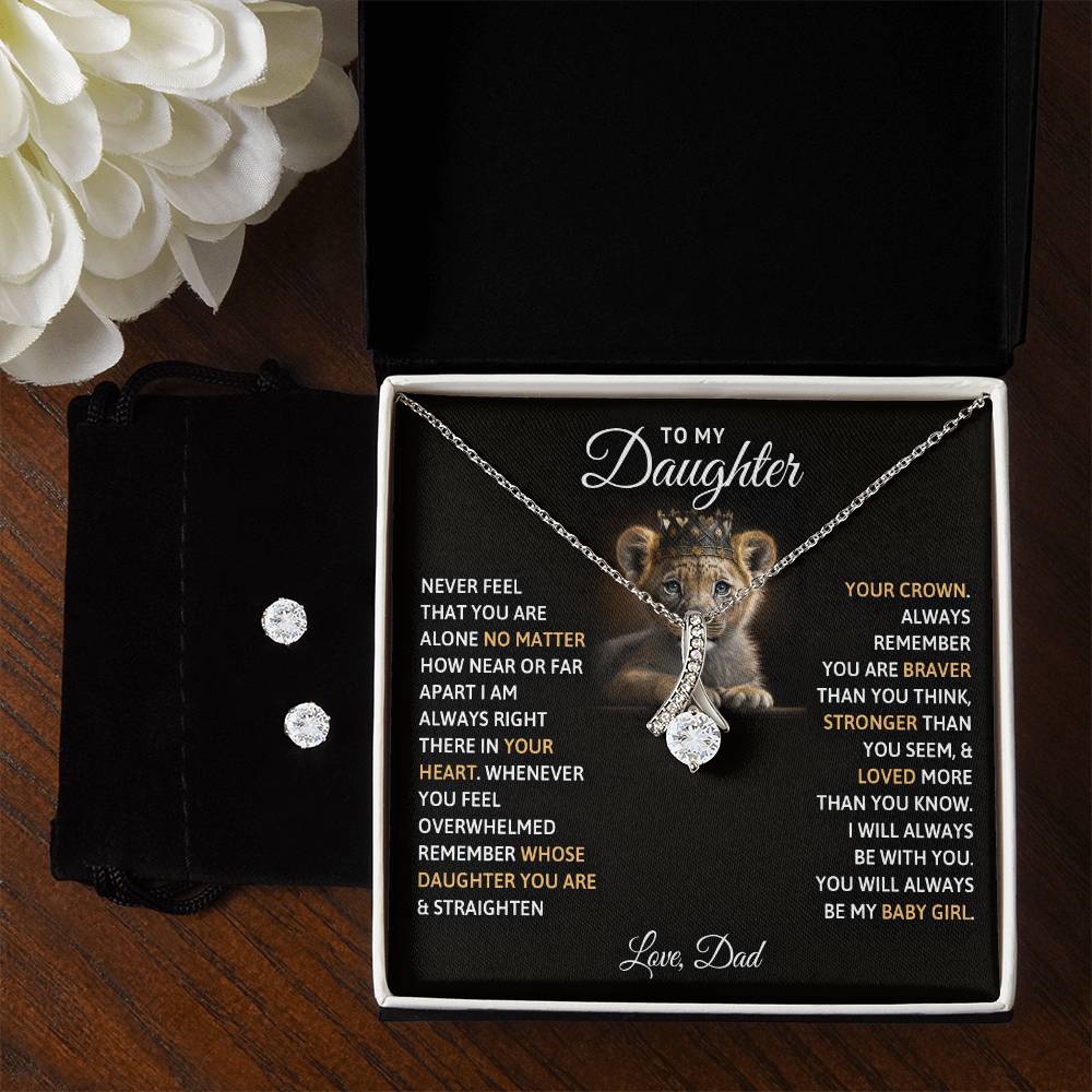 To My Daughter, You Will Always Be My Baby Girls - Alluring Beauty Necklace and Earring Set