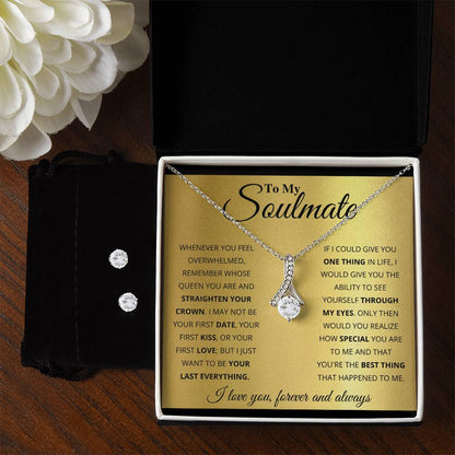 To My Soulmate, You_re The BEst Thing That Happened To Me - Alluring Beauty Necklace and Earring Set