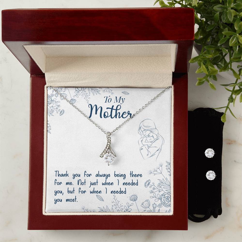 To My Mother, Thank You For Always Being There - Alluring Beauty Necklace and Earring Set