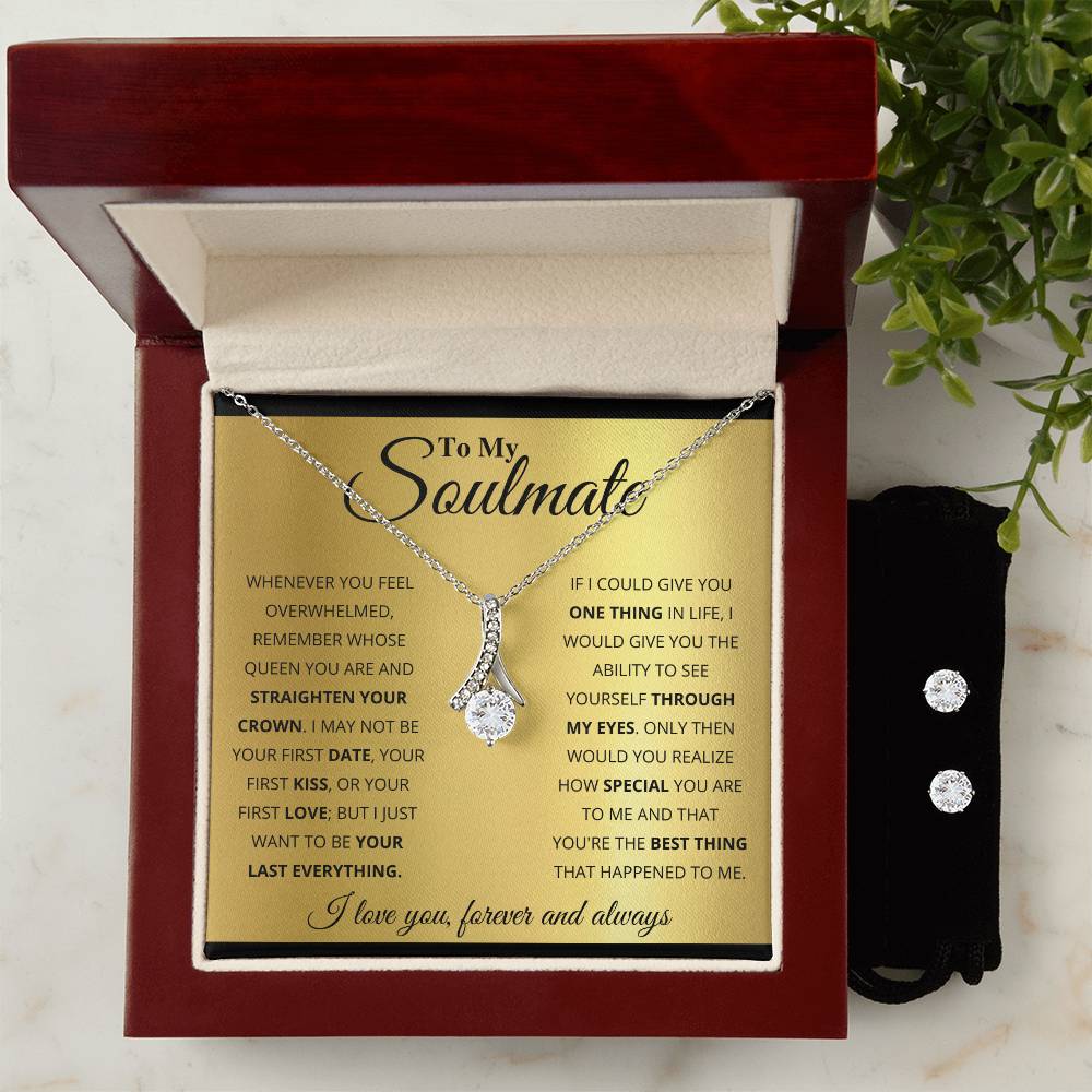 To My Soulmate, You_re The BEst Thing That Happened To Me - Alluring Beauty Necklace and Earring Set