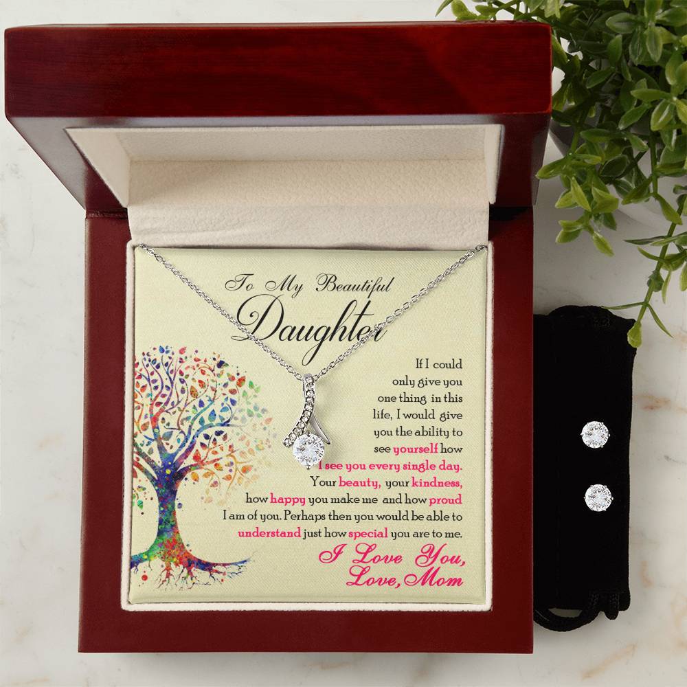 To My Beautiful Daughter, You Are Special To Me - Alluring Beauty Necklace and Earring Set