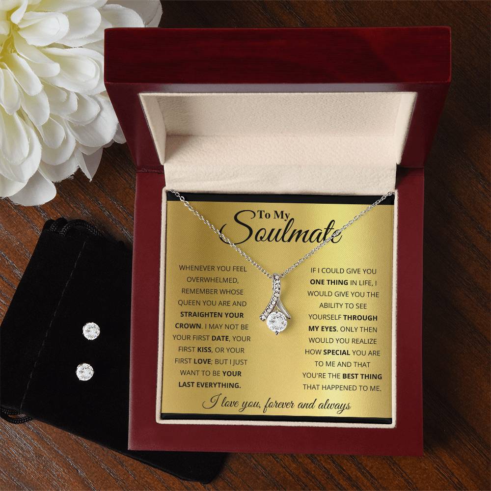 To My Soulmate, You_re The BEst Thing That Happened To Me - Alluring Beauty Necklace and Earring Set