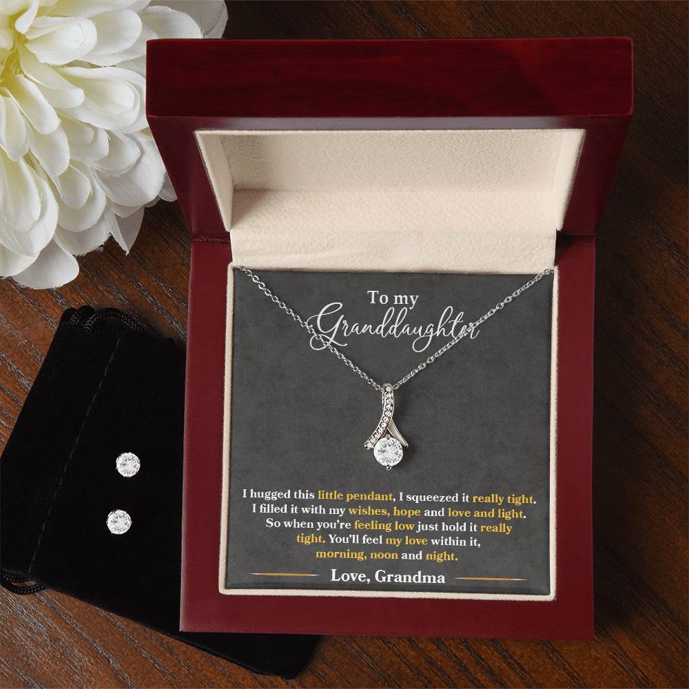 To My Granddaughter, You_ll Feel My Love Within This - Alluring Beauty Necklace and Earring Set