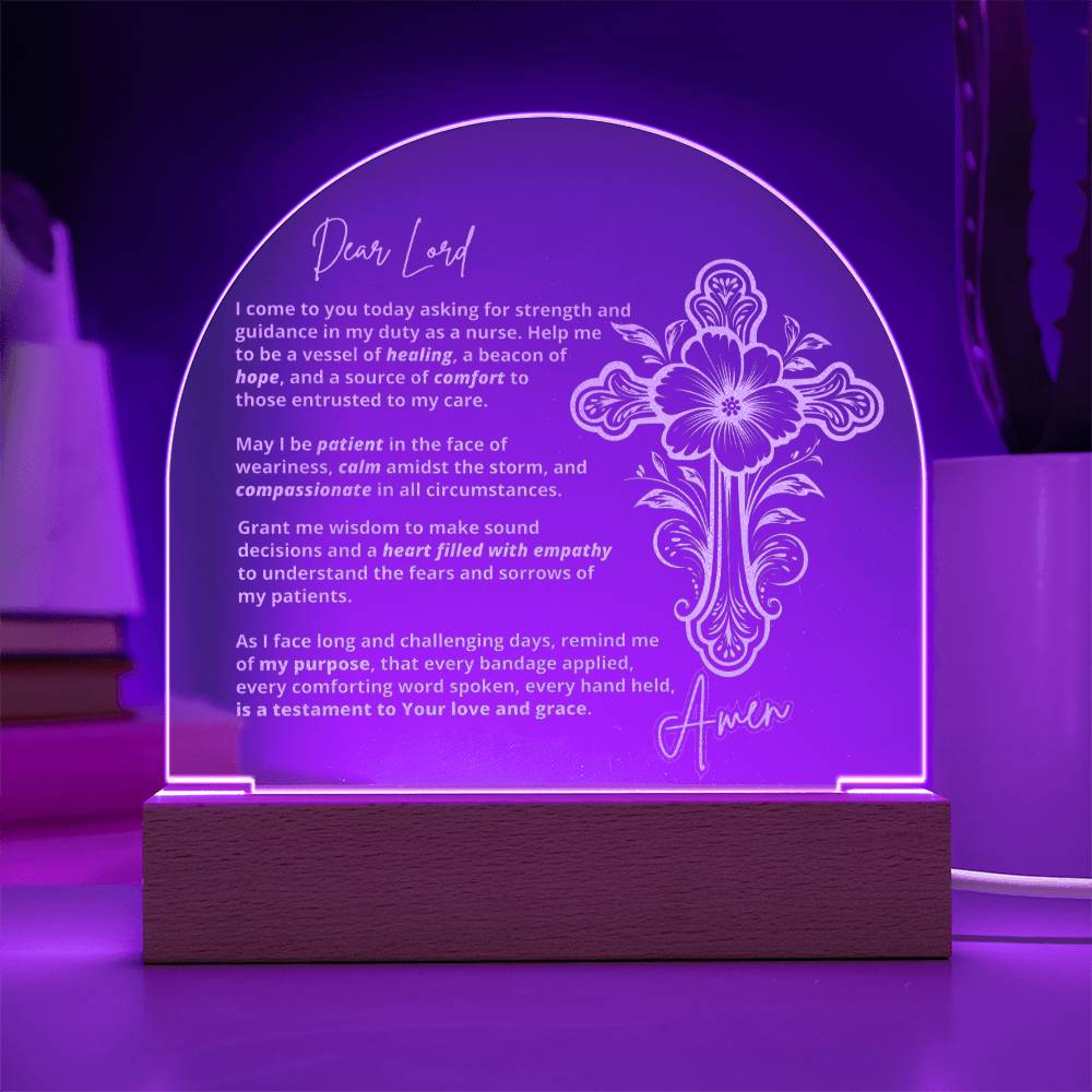 Nurse's Prayer Gift Your Favorite Nurse - Glowing Light Decor with Beautiful Prayer