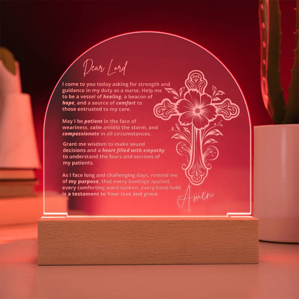 Nurse's Prayer Gift Your Favorite Nurse - Glowing Light Decor with Beautiful Prayer