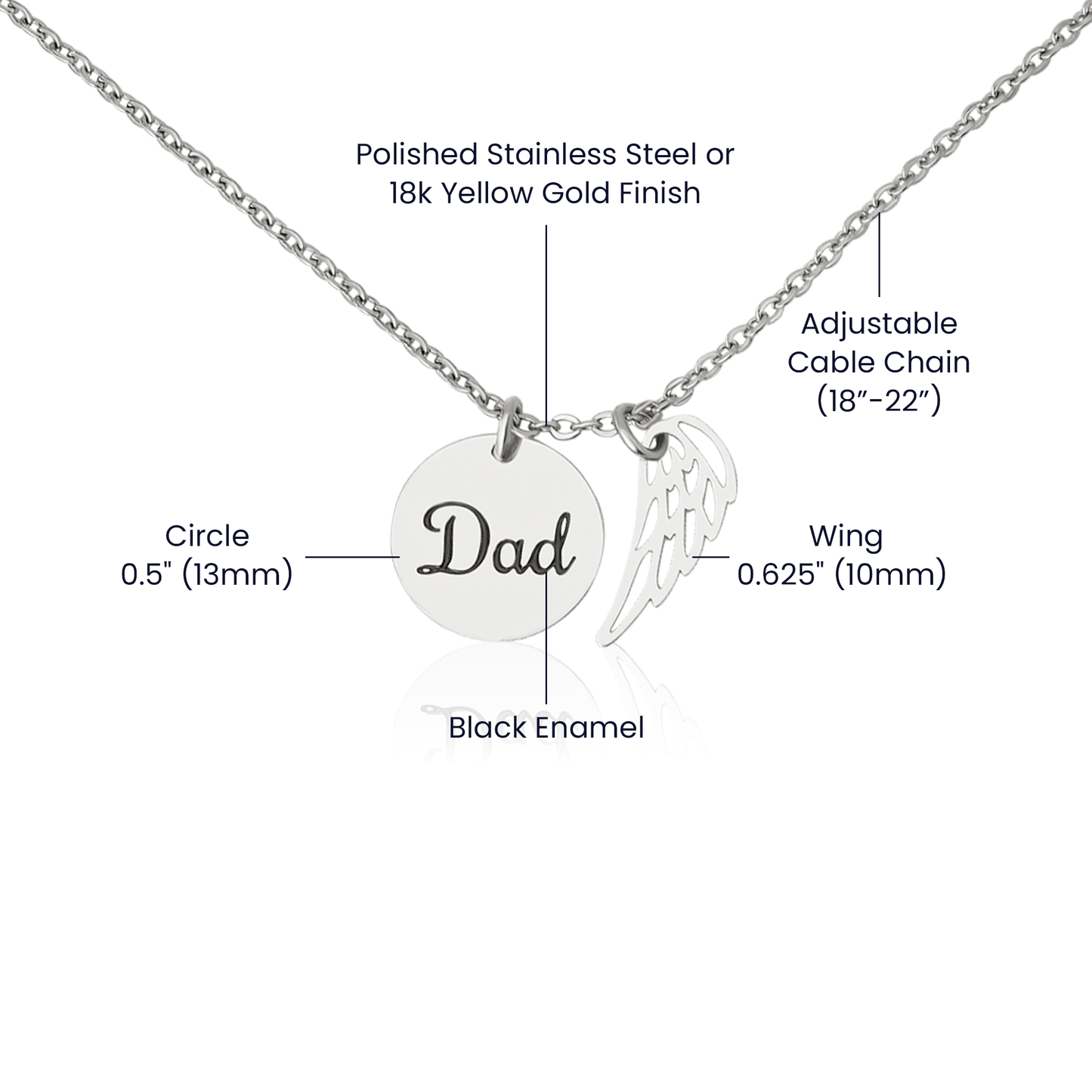 Memorial Gift and Keepsake Necklace for anyone who has lost their Dad